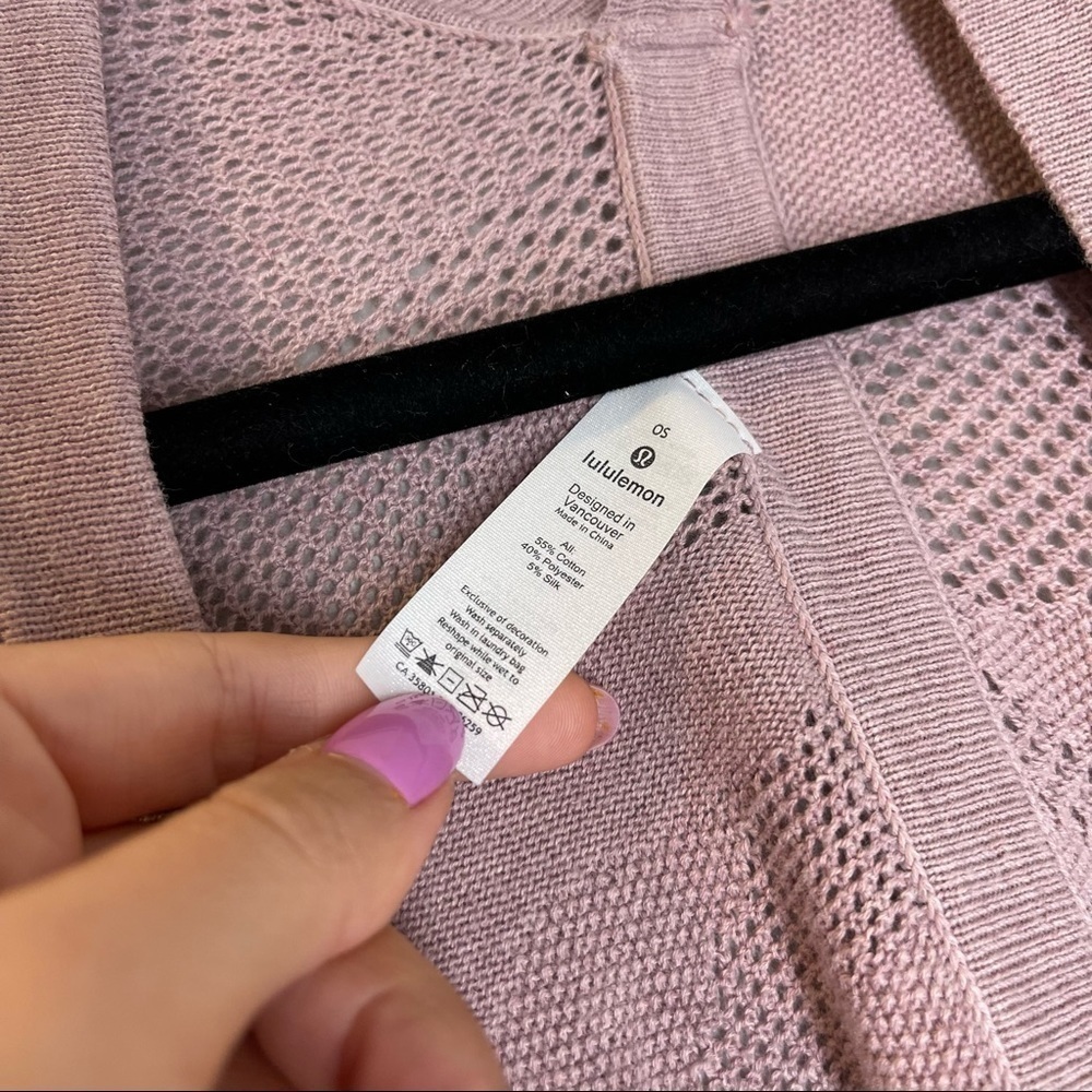 Lululemon Find Your Light Wrap Sweater Heathered Vintage Mauve Pink One Size - Picture 11 of 11